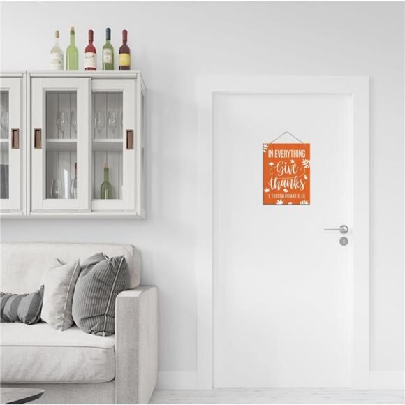 Thanksgiving Decor, Fall Decoration, Rustic Hanging Wood Plaque Sign - Picture 6 of 7